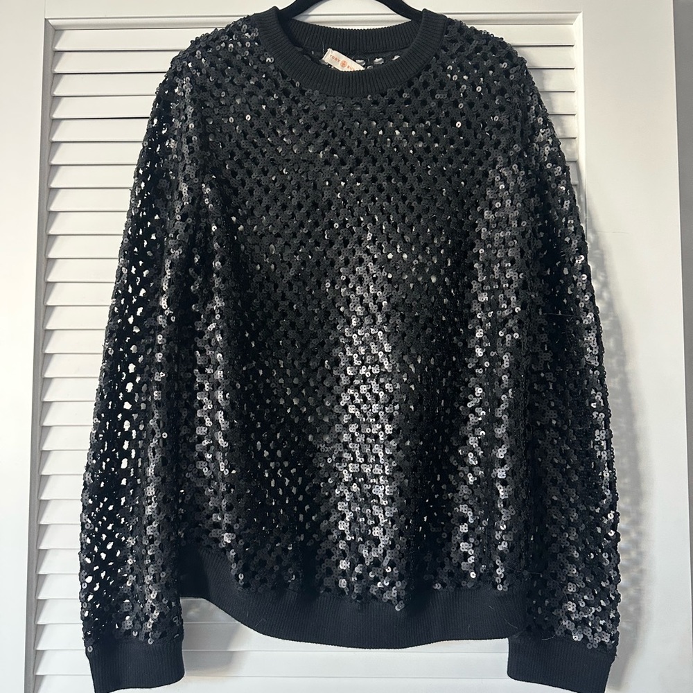 Tory Burch Black Sequin Women's Sweater